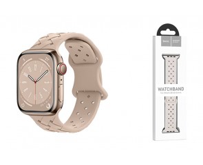 Ремешок для Apple Watch HOCO WA16 Flexible series bamboo pattern solid color silicone strap (38/40/41 мм) песочный
