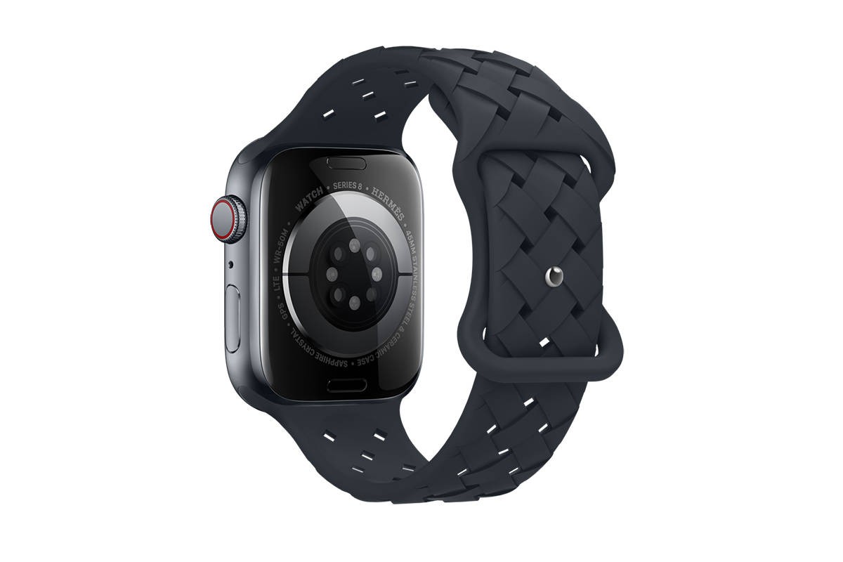 Ремешок для Apple Watch HOCO WA16 Flexible series bamboo pattern solid color silicone strap (42/44/45/49 мм) полночный синий