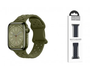 Ремешок для Apple Watch HOCO WA16 Flexible series bamboo pattern solid color silicone strap (38/40/41 мм) оливково-зеленый