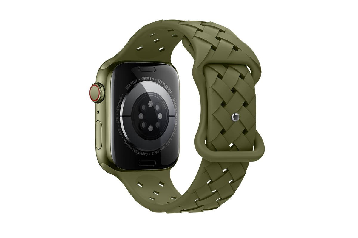 Ремешок для Apple Watch HOCO WA16 Flexible series bamboo pattern solid color silicone strap (38/40/41 мм) оливково-зеленый