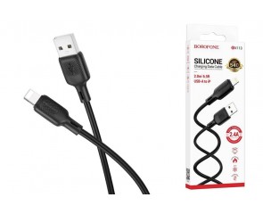 Кабель USB - Lightning BOROFONE BX113 2,4A (черный) 2м силиконовый