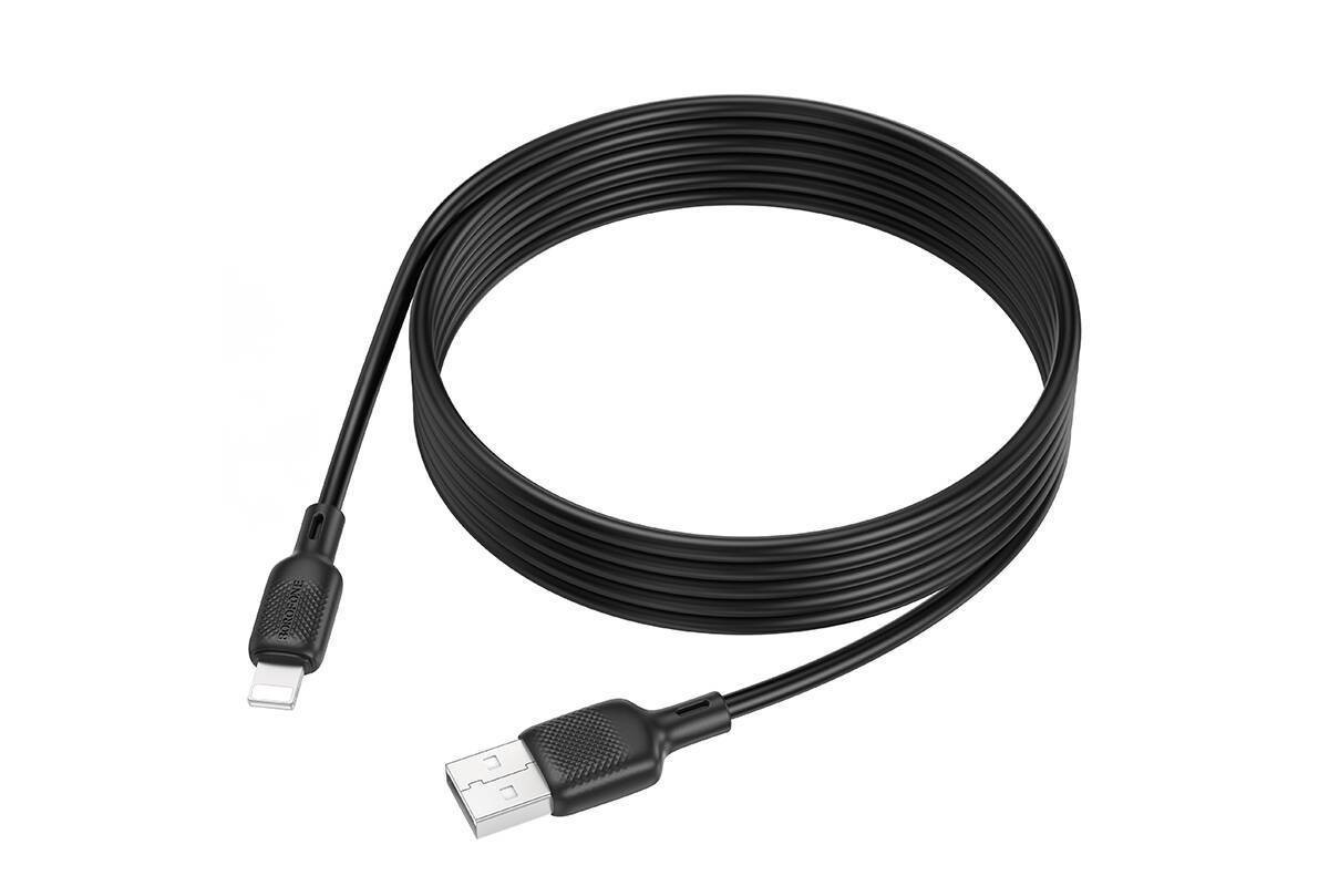 Кабель USB - Lightning BOROFONE BX113 2,4A (черный) 2м силиконовый