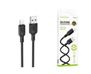 Кабель USB - Lightning BOROFONE BX113 2,4A (черный) 3м силиконовый Кабель USB - Lightning BOROFONE BX113 2,4A (черный) 3м силиконовый