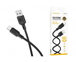 Кабель USB - USB Type-C BOROFONE BX113, (черный) 3м силиконовый