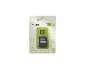 Карта памяти microSDHC MIREX 16 GB (class 10) с адаптером
