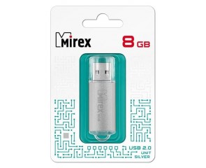 Флешка USB 2.0 Mirex UNIT SILVER 8GB (ecopack)