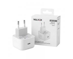 Сетевое зарядное устройство WALKER  WH-63, 4.5А, 40Вт (динамич. до 60Вт), Type-C, поддержка AVS/PPS/PD (белый)