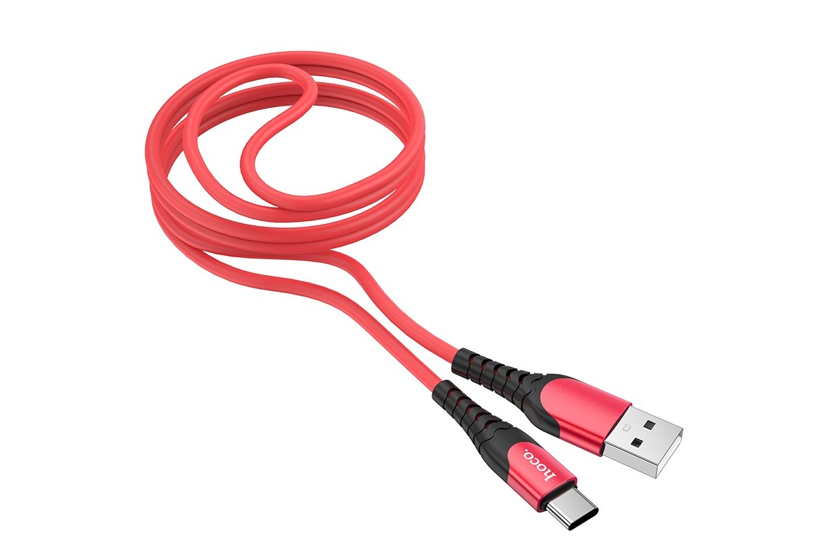 Кабель USB HOCO U80 Cool silicone charging cable for Type-C (красный) 1 метр