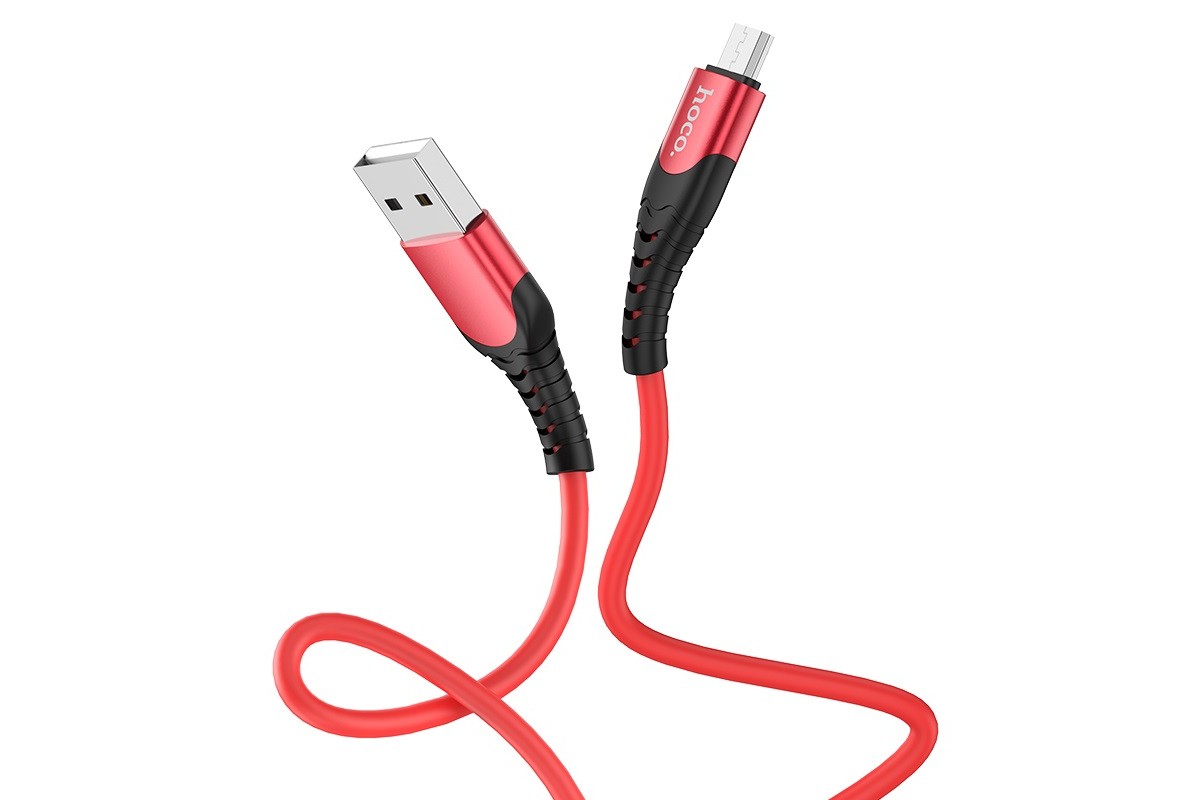 Кабель USB micro USB HOCO U80 Cool silicone charging cable for Micro (красный) 1 метр