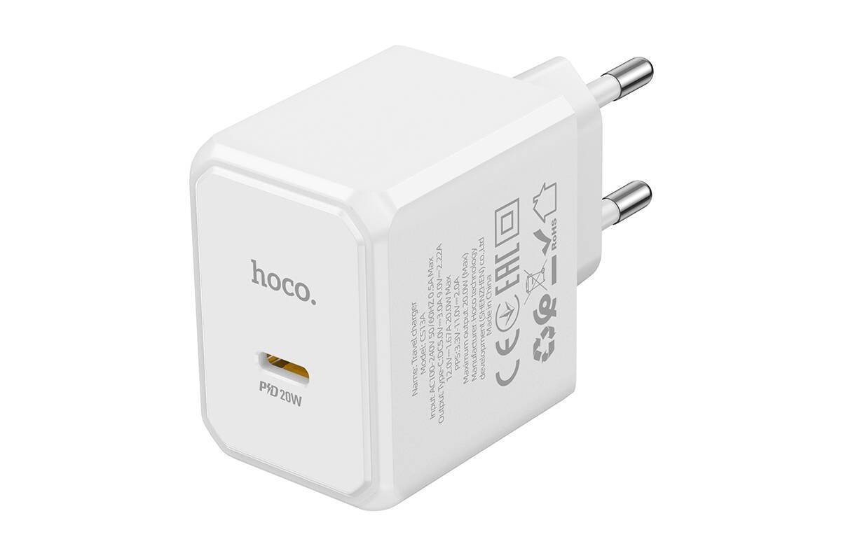 Сетевое зарядное устройство USB-C HOCO CS13A Ocean PD20W (белый)
