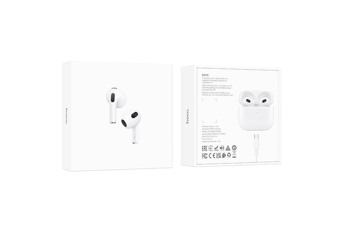 Наушники вакуумные беспроводные HOCO EW76 True wireless stereo headset (белый)