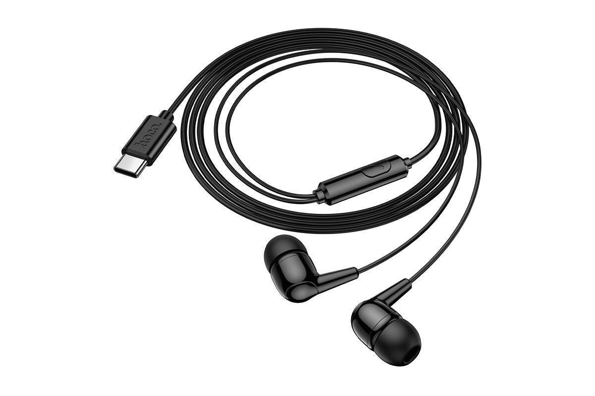 Наушники вакуумные проводные HOCO M97 Enjoy universal digital earphones with microphone штекер Type-C (черный)