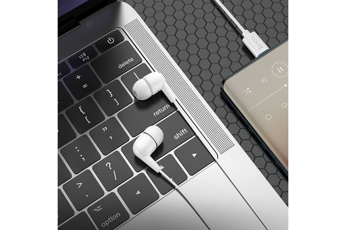 Наушники вакуумные проводные HOCO M97 Enjoy universal digital earphones with microphone штекер Type-C (черный)