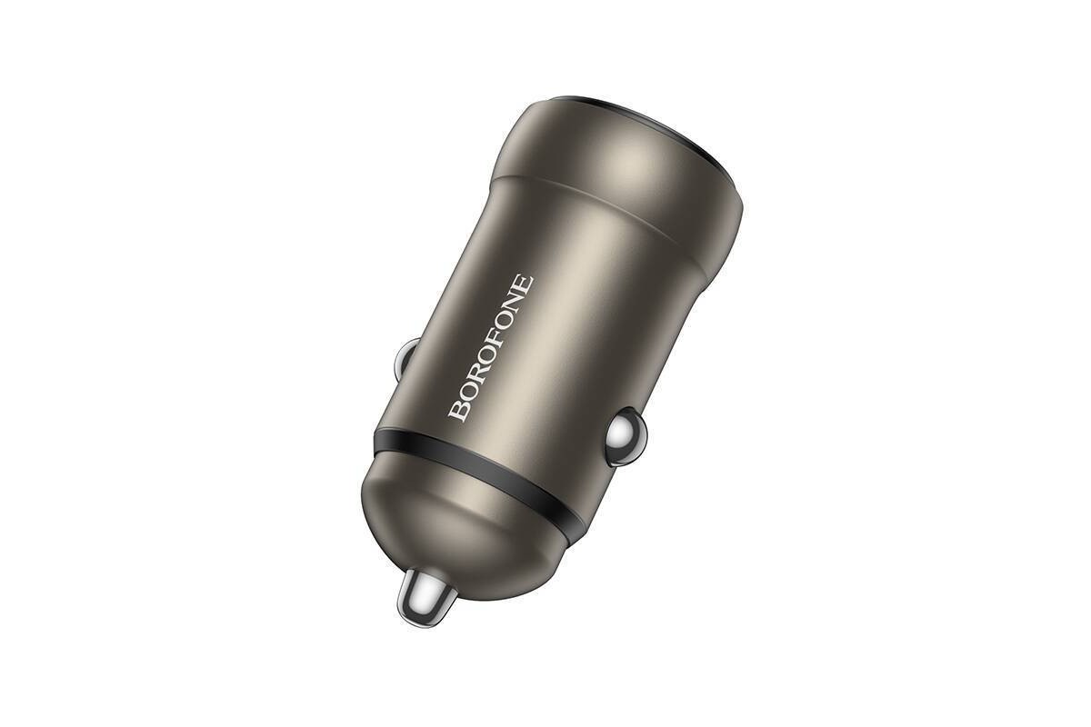 Автомобильное зарядное устройство АЗУ USB-C BOROFONE BZ32 Fresh single port (один порт)PD30W (металлический серый)