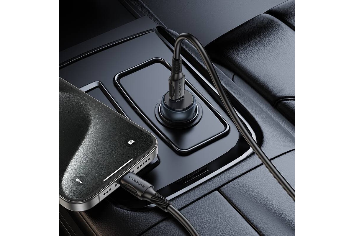 Автомобильное зарядное устройство АЗУ USB-C BOROFONE BZ32 Fresh single port (один порт)PD30W (металлический серый)