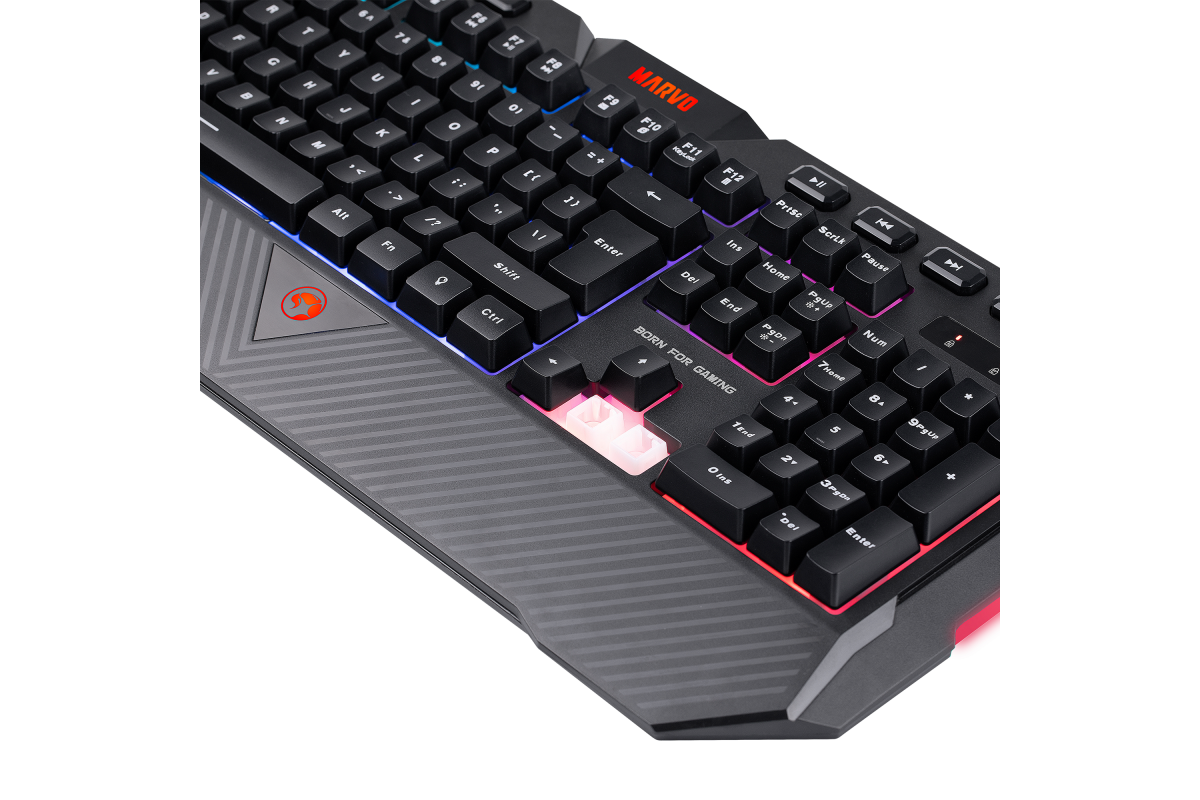 Клавиатура игровая проводная MARVO K656, подсветка RGB, 112 кл., USB,  чёрный