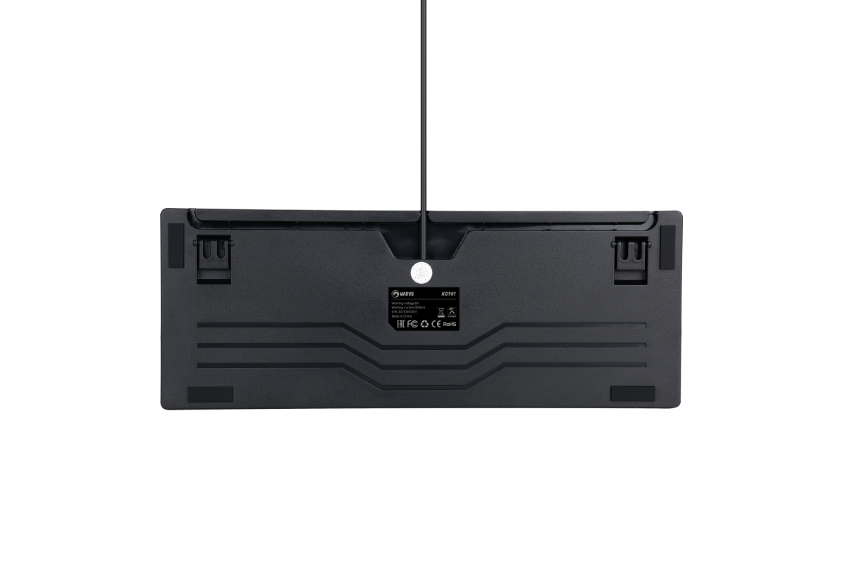 Клавиатура механическая игровая MARVO KG901, подсветка RGB, 87 кл., механическая, USB, чёрный