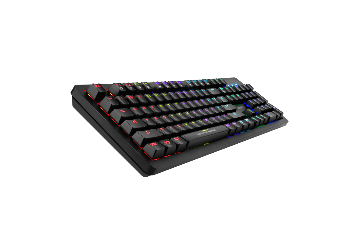 Клавиатура механическая игровая MARVO KG916, подсветка RGB, 104 кл., механическая, USB,  чёрный