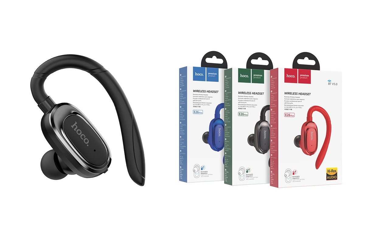 Bluetooth-гарнитура E26 Plus Encourage wireless headset HOCO черная