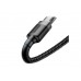Кабель USB - MicroUSB BASEUS Cafule 2.4А, 1 м (серый+черный)
