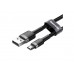 Кабель USB - MicroUSB BASEUS Cafule 2.4А, 1 м (серый+черный)