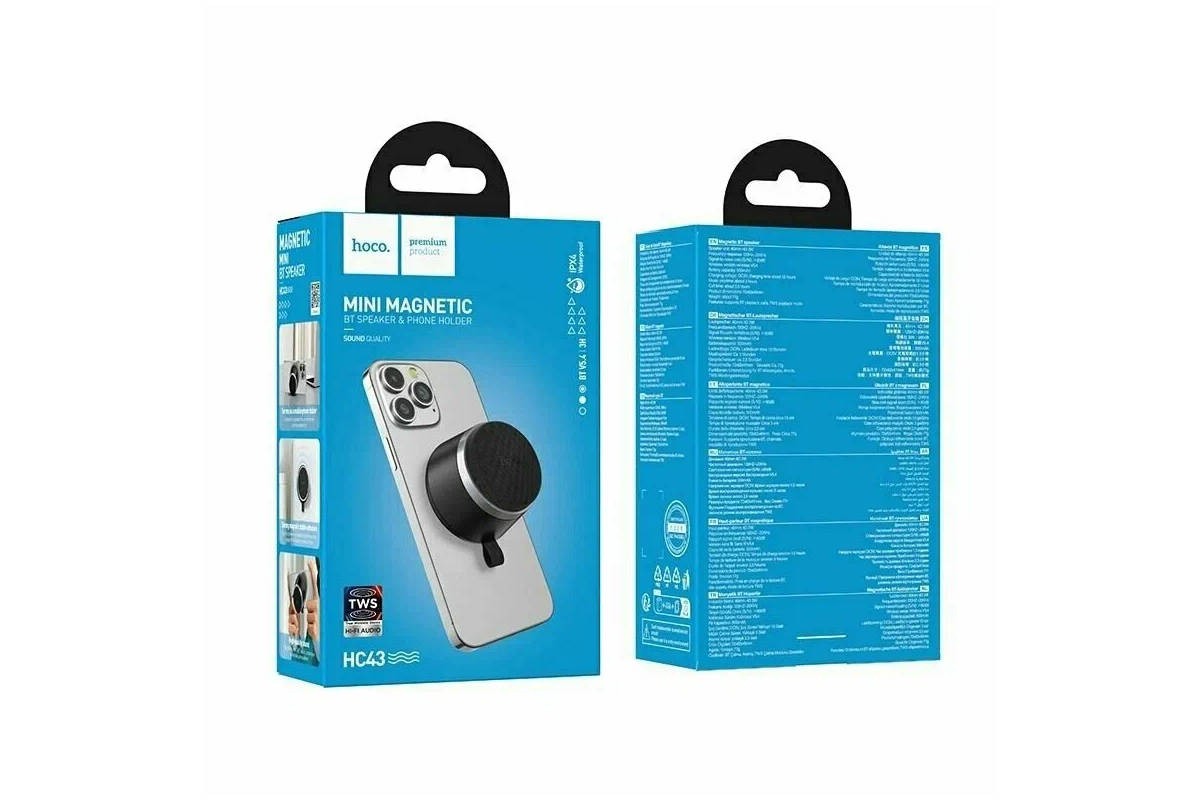 Портативная беспроводная колонка HOCO HC43 Mini Magnetic BT speaker (черный)