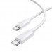 Кабель USB Type-C - USB Type-C BOROFONE BX123/ 1m/ 60W/ белый силиконовый