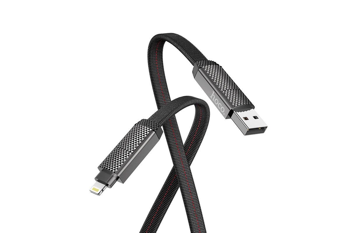 Кабель USB 3 в 1 HOCO DU03 магнитный lightning/Micro/Type-C (серый) 1 метр