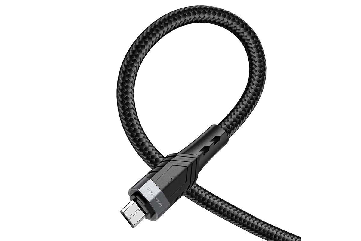 Кабель USB - MicroUSB BOROFONE BU35 Influence 2,4A черный1,2м