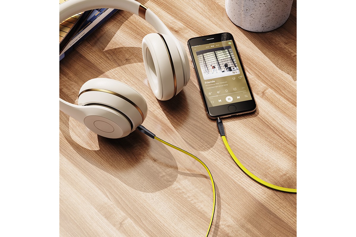Кабель удлинитель BOROFONE BL6 AUX Audio cable 3.5 1 метр желтый