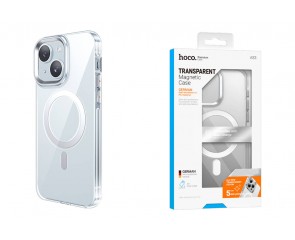 Чехол для телефона iPhone 15 HOCO Amber magnetic case тонкий (прозрачный) (AS3)
