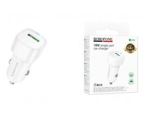 Автомобильное зарядное устройство BOROFONE BZ34 Cloud QC3.0 (белый)