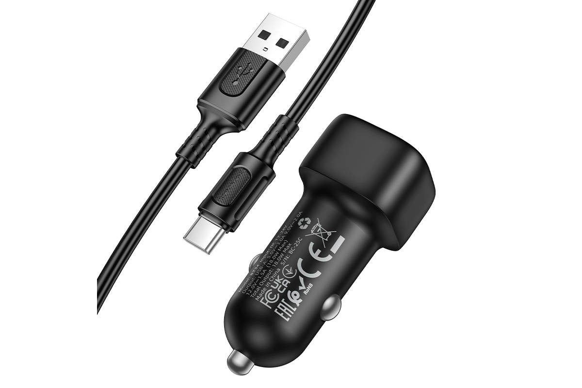 Автомобильное зарядное устройство BOROFONE BZ34 Cloud QC3.0 с одним портом (Type-C) (белый)