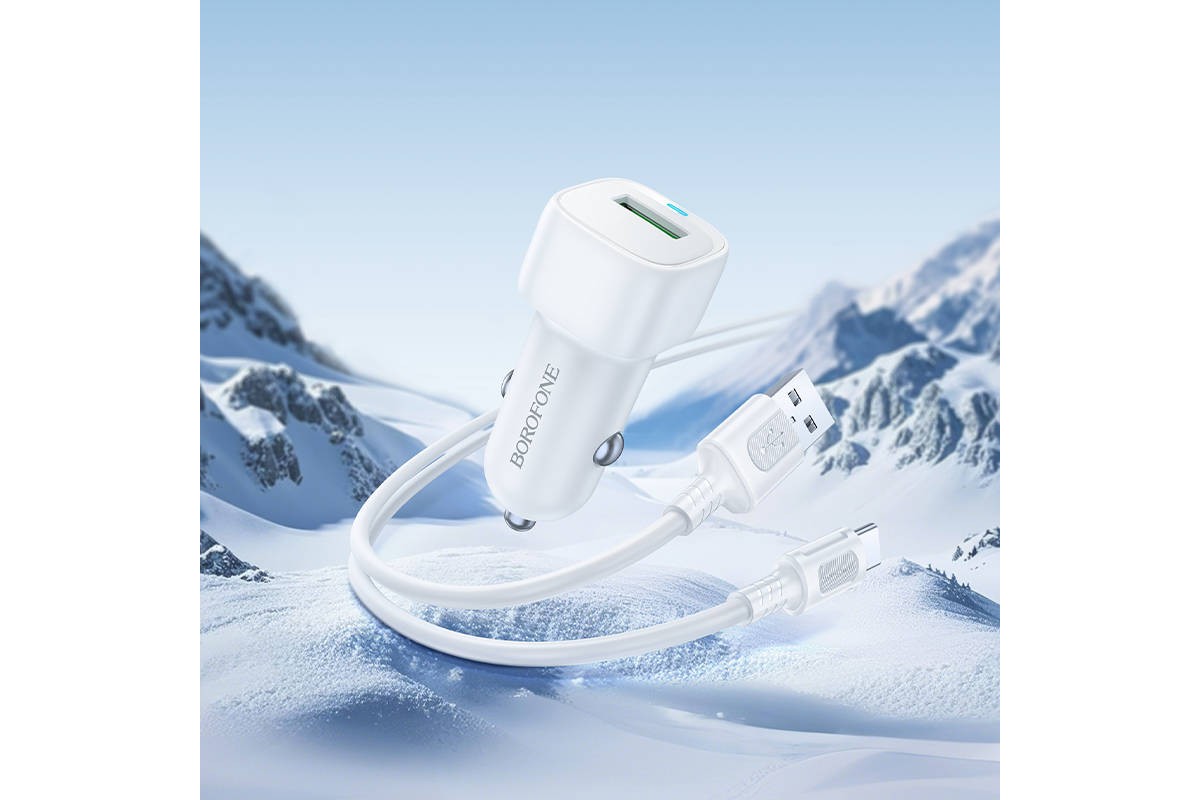 Автомобильное зарядное устройство BOROFONE BZ34 Cloud QC3.0 с одним портом (Type-C) (белый)