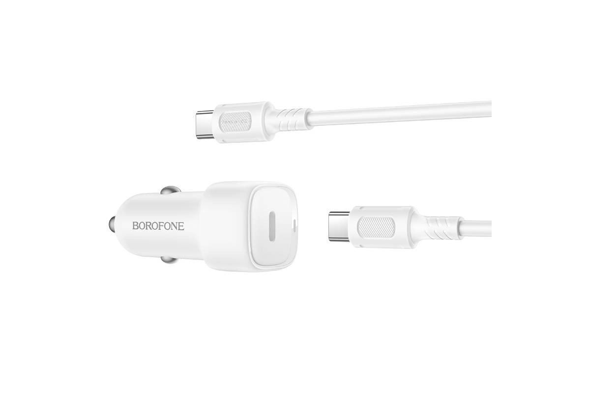 Автомобильное зарядное устройство BOROFONE BZ34A Cloud с одним портом PD20W (Type-C -Lightning) (белый)
