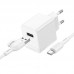 Сетевое зарядное устройство USB + кабель Type-C BOROFONE BAS11A Erudite (белый)