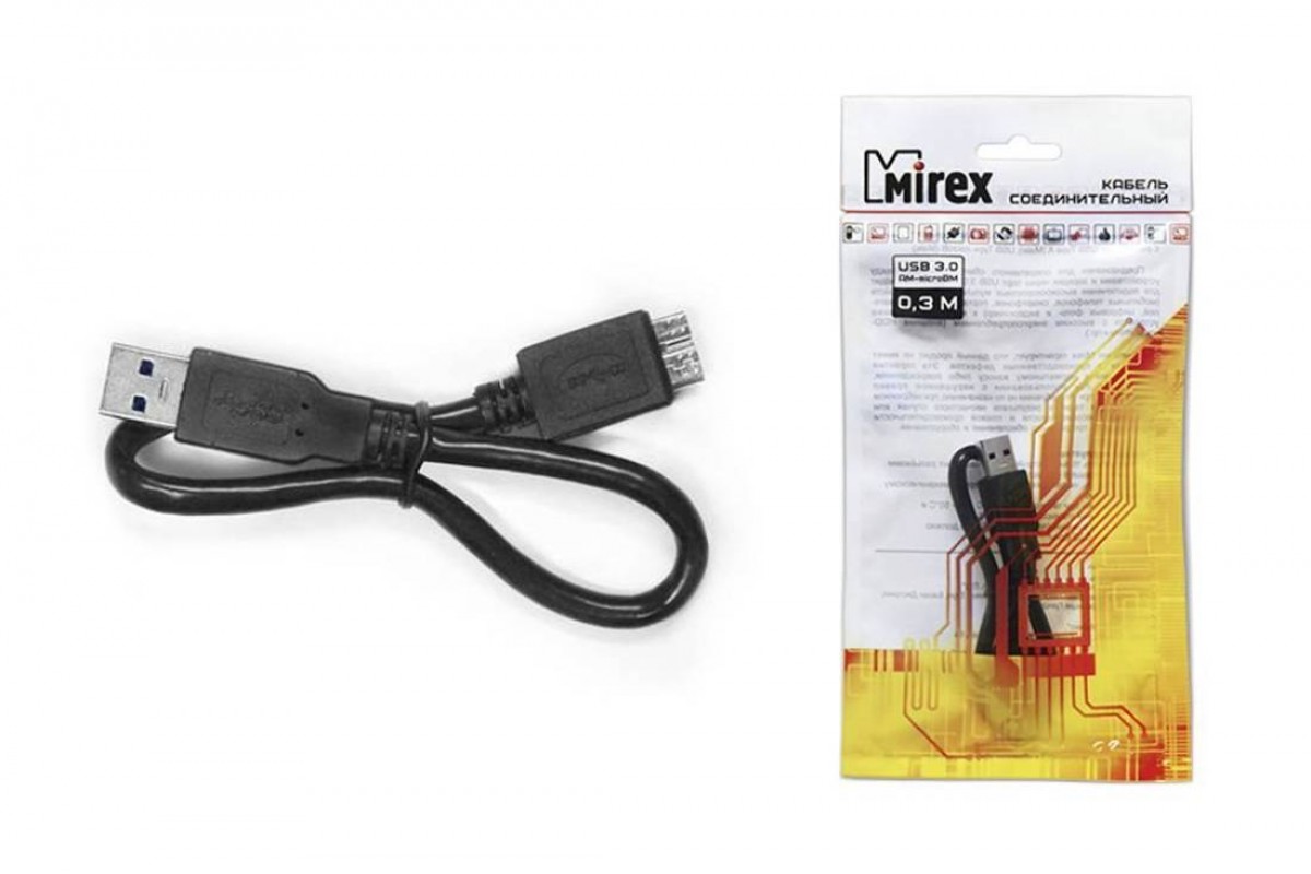 Кабель соединительный Mirex USB 3.0 для жесткого диска 0,3 метра (13700-AMCR03U3)