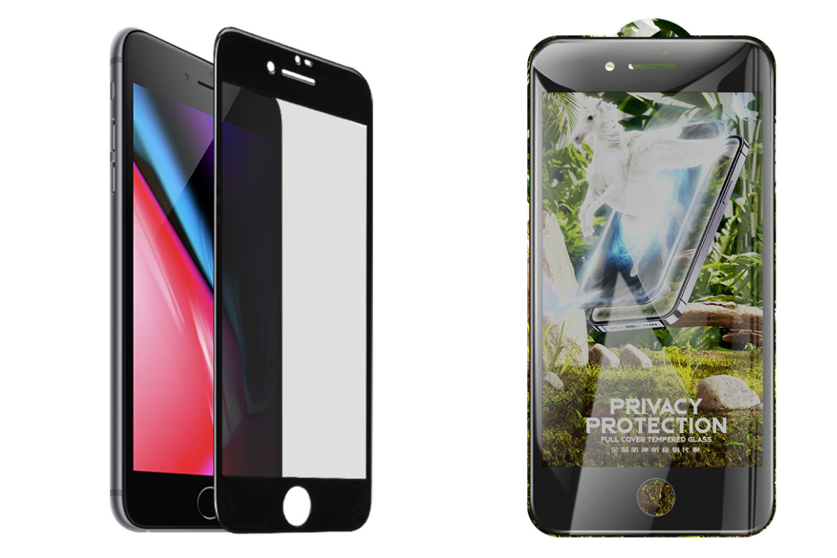 Защитное стекло дисплея iPhone 7 Plus/8 Plus (5.5)  HOCO G11 Privacy  черное антишпион без упаковки