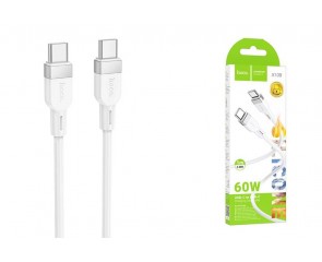 Кабель USB Type-C - USB Type-C HOCO X109 PD60W (белый) 1м силиконовый