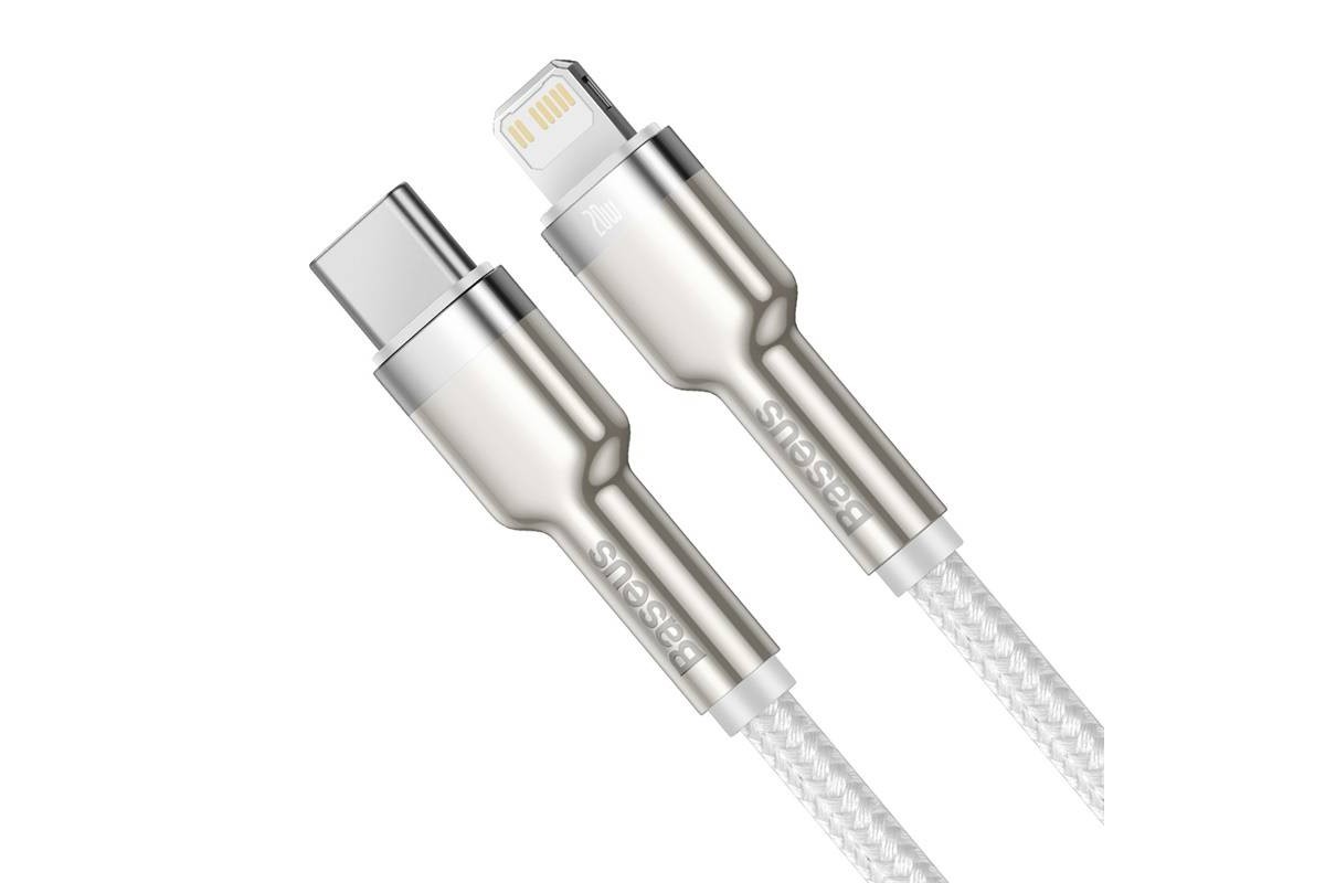 Кабель USB Type-C - Lightning BASEUS Cafule 20W (белый) 2м