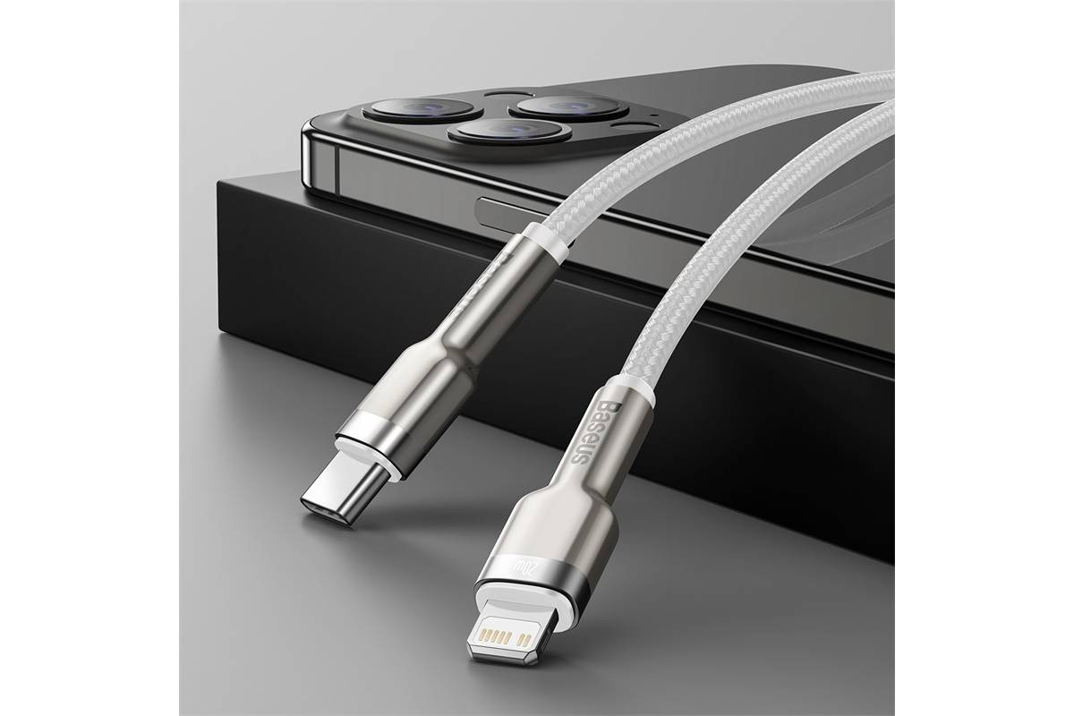 Кабель USB Type-C - Lightning BASEUS Cafule 20W (белый) 2м