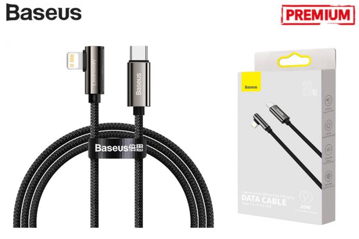 Кабель USB Type-C - Lightning BASEUS Legend Series Elbow 20W (черный) 1м Кабель USB Type-C - Lightning BASEUS Legend Series Elbow 20W (черный) 1м