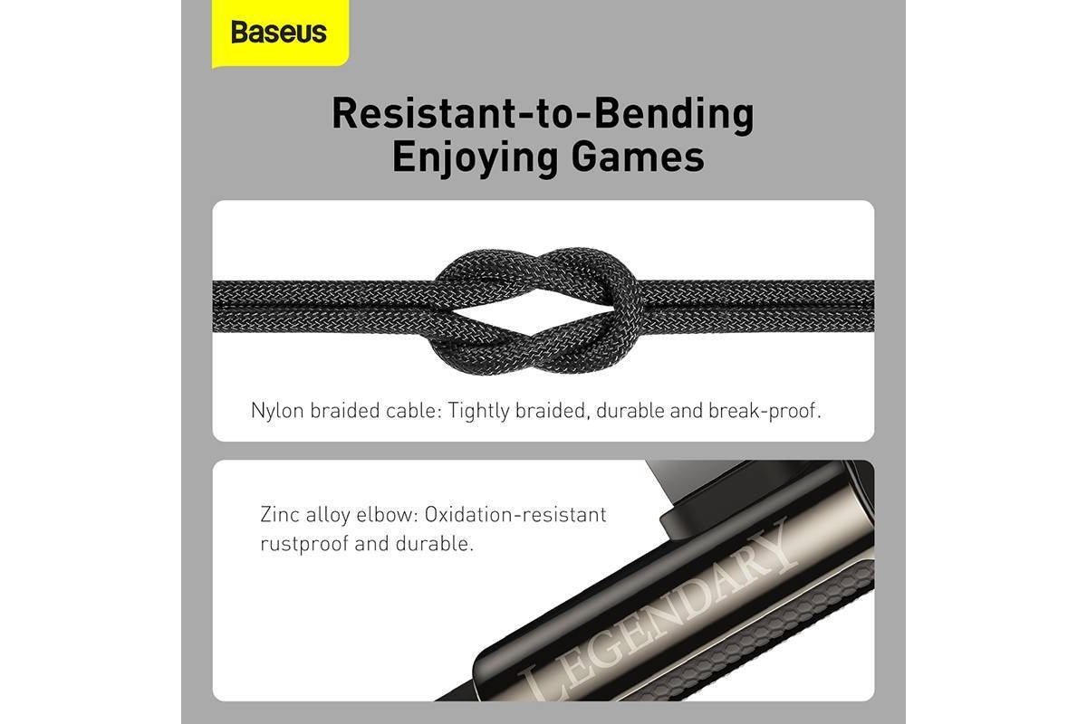 Кабель USB Type-C - Lightning BASEUS Legend Series Elbow 20W (черный) 1м Кабель USB Type-C - Lightning BASEUS Legend Series Elbow 20W (черный) 1м