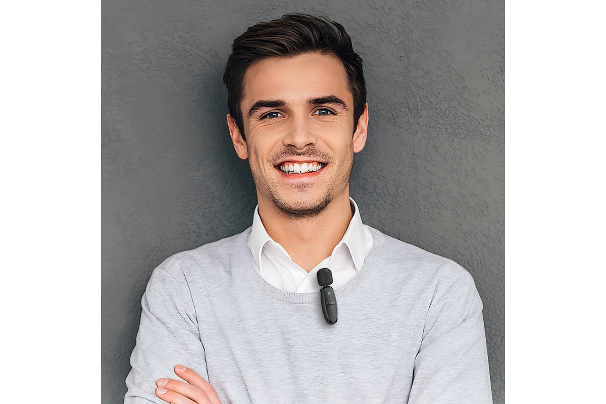 Микрофон беспроводной HOCO L15 цифровой (iP/Type-C) (черный)