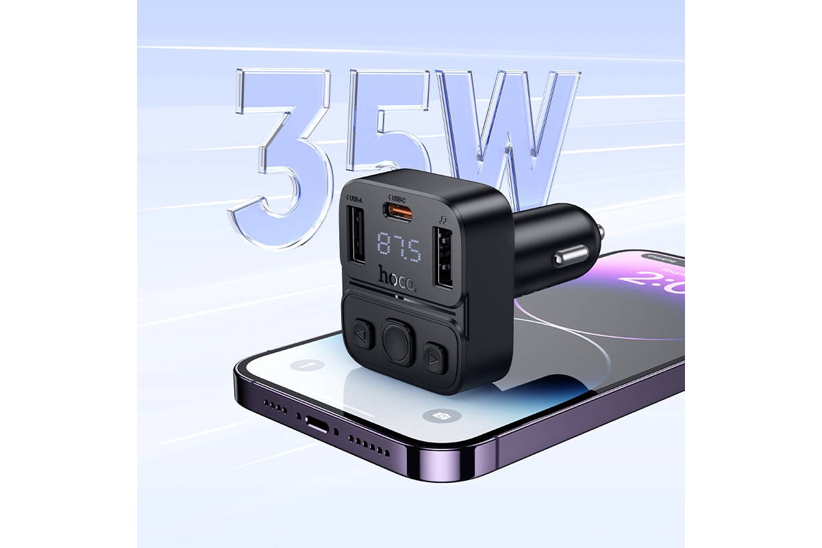 FM-Модулятор HOCO E87 Delta 35W (1A1C) car BT FM transmitter (черный)