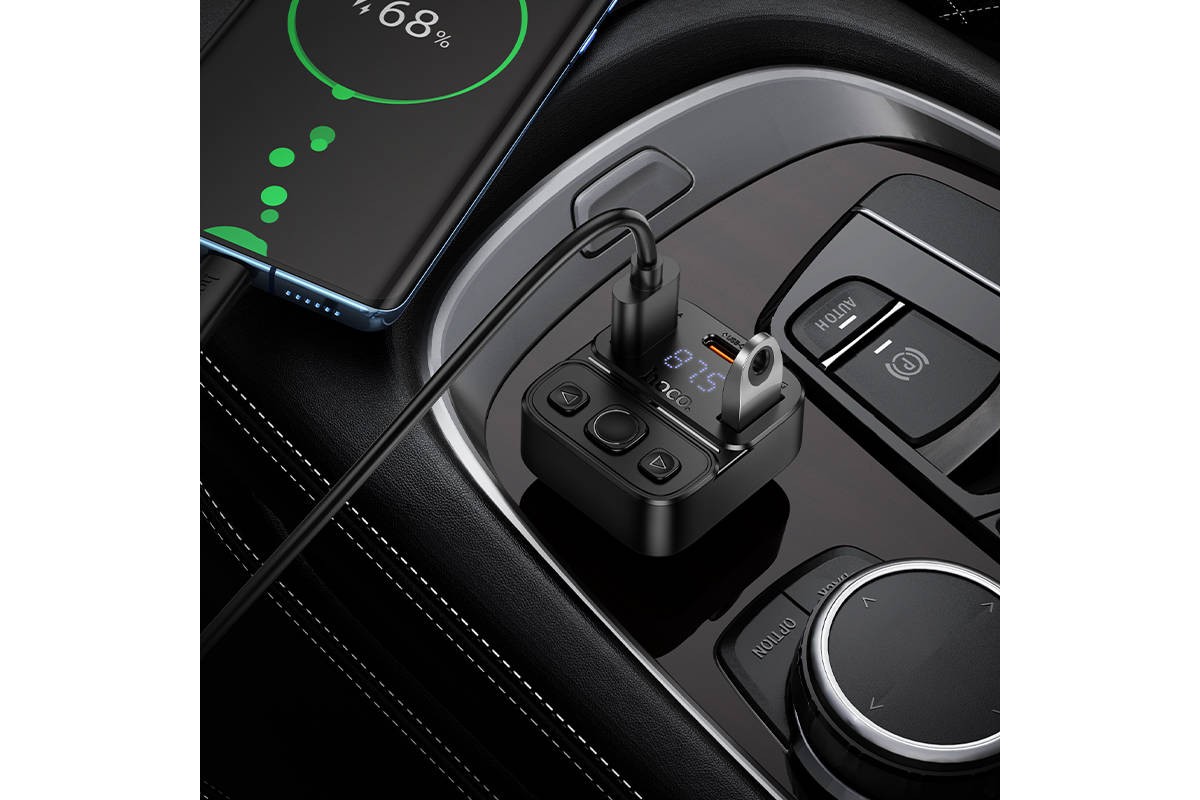 FM-Модулятор HOCO E87 Delta 35W (1A1C) car BT FM transmitter (черный)