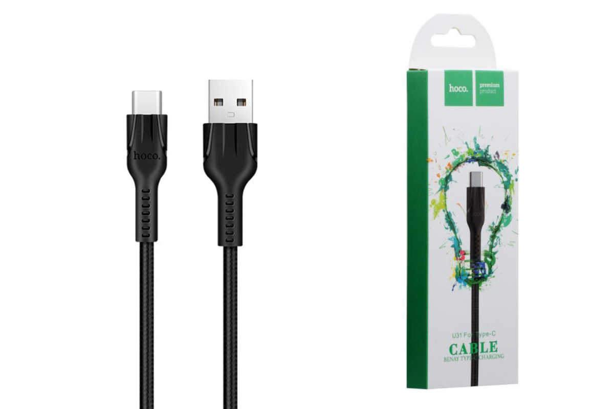 Кабель USB HOCO U31 Benay type-c charging cable (черный) 1 метр