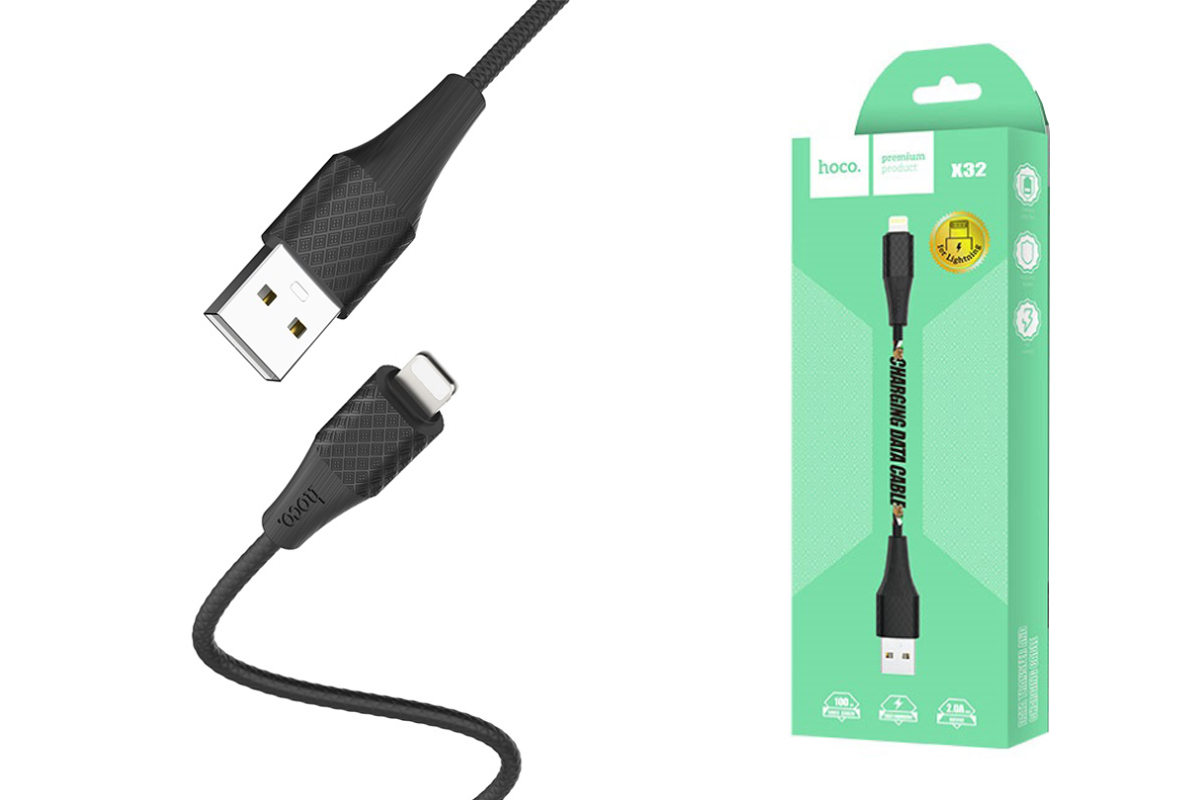 Кабель для iPhone HOCO X32 Excellent charging data cable for Lightning 1м черный