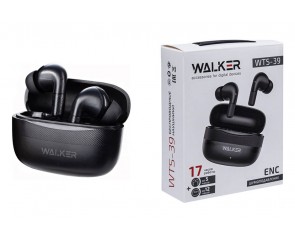 Наушники вакуумные беспроводные WALKER WTS-39, шумопод. ENC, независ. работа наушников, черные Наушники вакуумные беспроводные WALKER WTS-39, шумопод. ENC, независ. работа наушников, черные