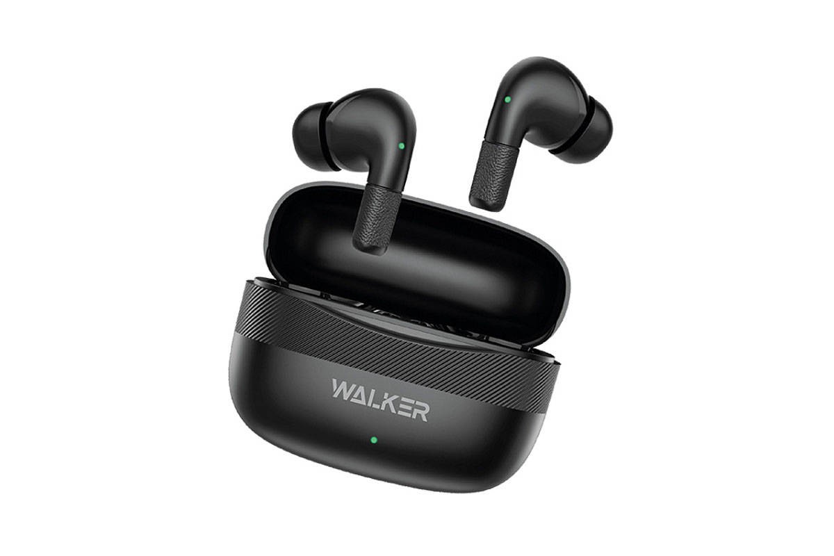 Наушники вакуумные беспроводные WALKER WTS-39, шумопод. ENC, независ. работа наушников, черные